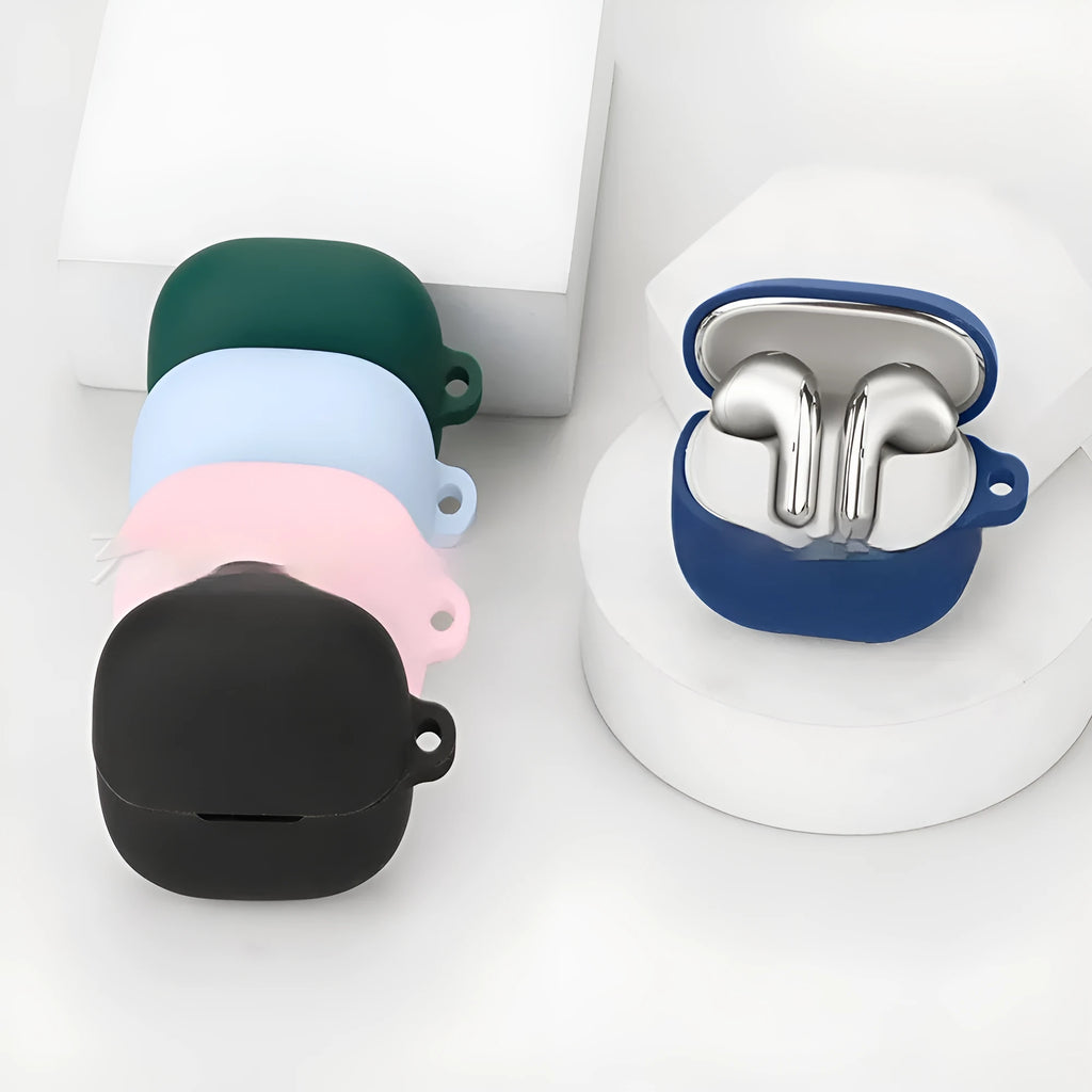 Soft silicone protective case for Buds5 headset in black nude colour, handmade shell
