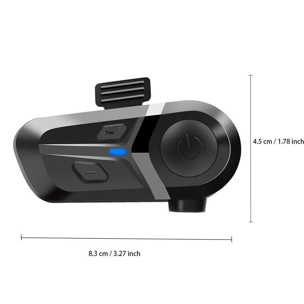 Motorcycle Bluetooth helmet headset with mono earpiece and plastic housing in black hard Maimang colour