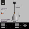 Simple Nordic style iron droplight chandelier for dining table or bedside in black colour option