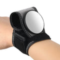 Black wrist-mounted rear-view mirror for bicycles with adjustable nylon strap