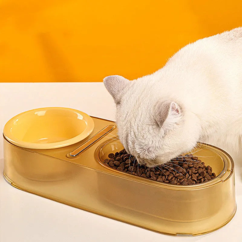 Cat bowl mixed spoon design in Taro Purple with stainless steel and ceramic construction
