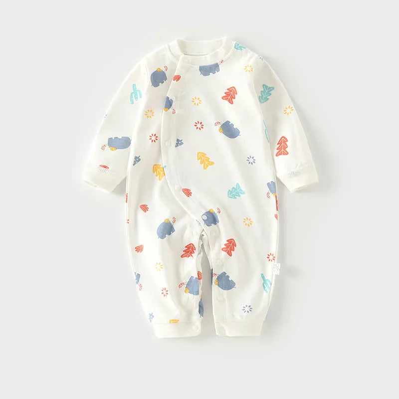 Cotton long-climb baby onesie in a neutral colour, suitable for newborns.