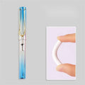 Portable black tech eternal hat pen with gold blue HB lead core and plastic case