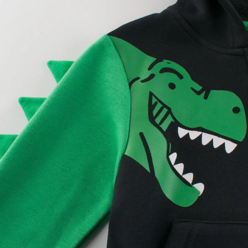 Cotton blend cartoon printed children's sweater in black, Korean style, suitable for heights 90-140cm