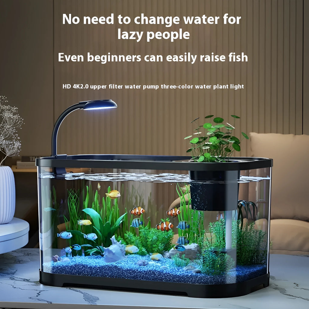 Ecological landscape filter oxygen-making integrated fish tank in luxury white or black colour