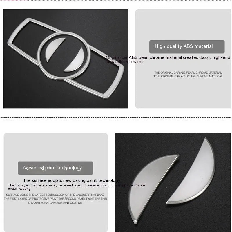 Silver ABS plastic decorative trim for BMW 5 Series headlight switch frame interior sticker