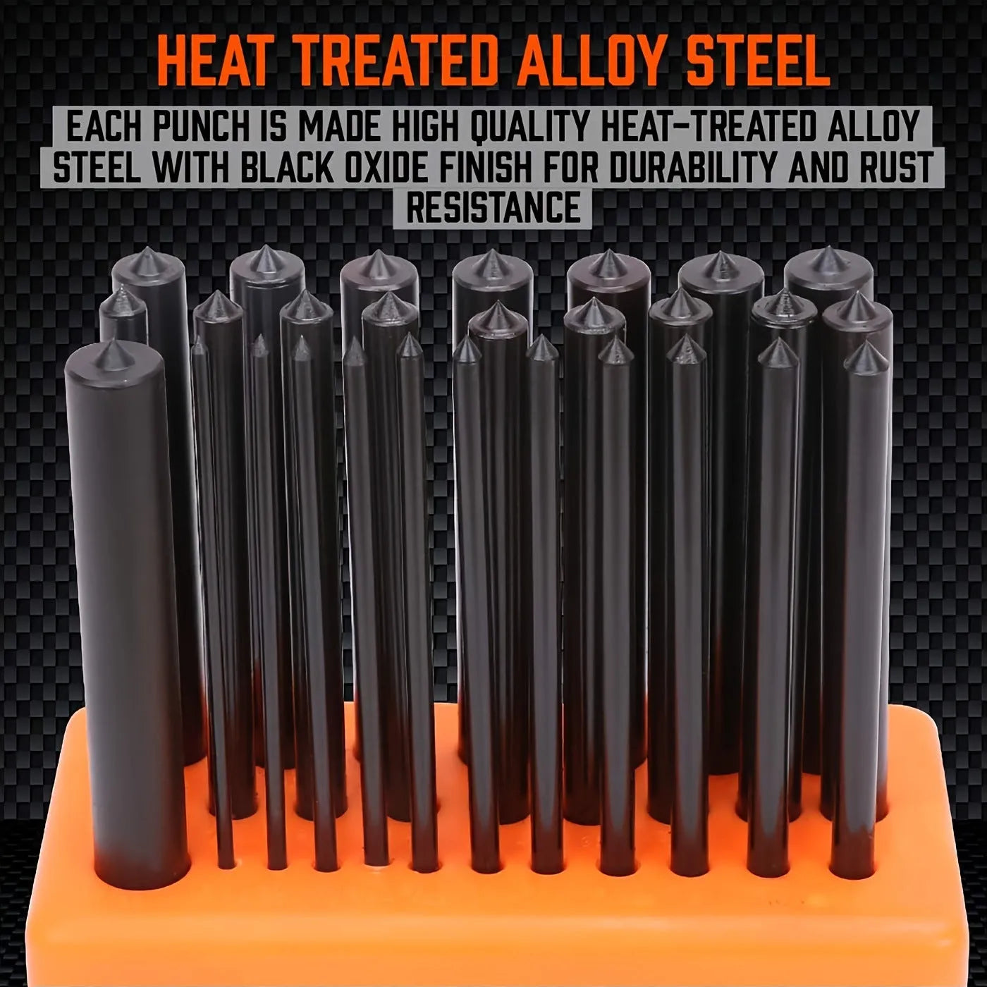 Orange alloy plastic punch needle set with metal mould accessories for textile crafts