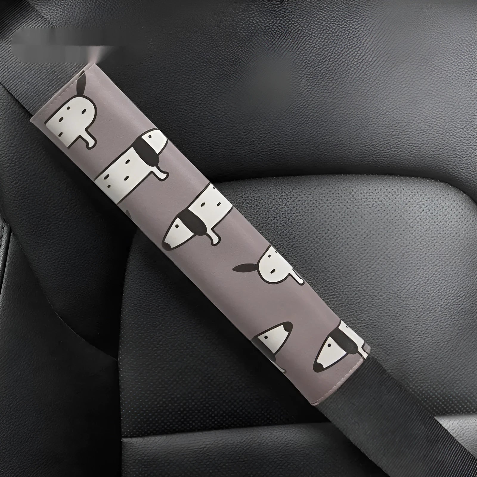 Dachshund cartoon pattern artificial leather car seatbelt shoulder protector cover.