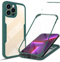 Flexible black TPU protective case for iPhone showing front and back coverage.