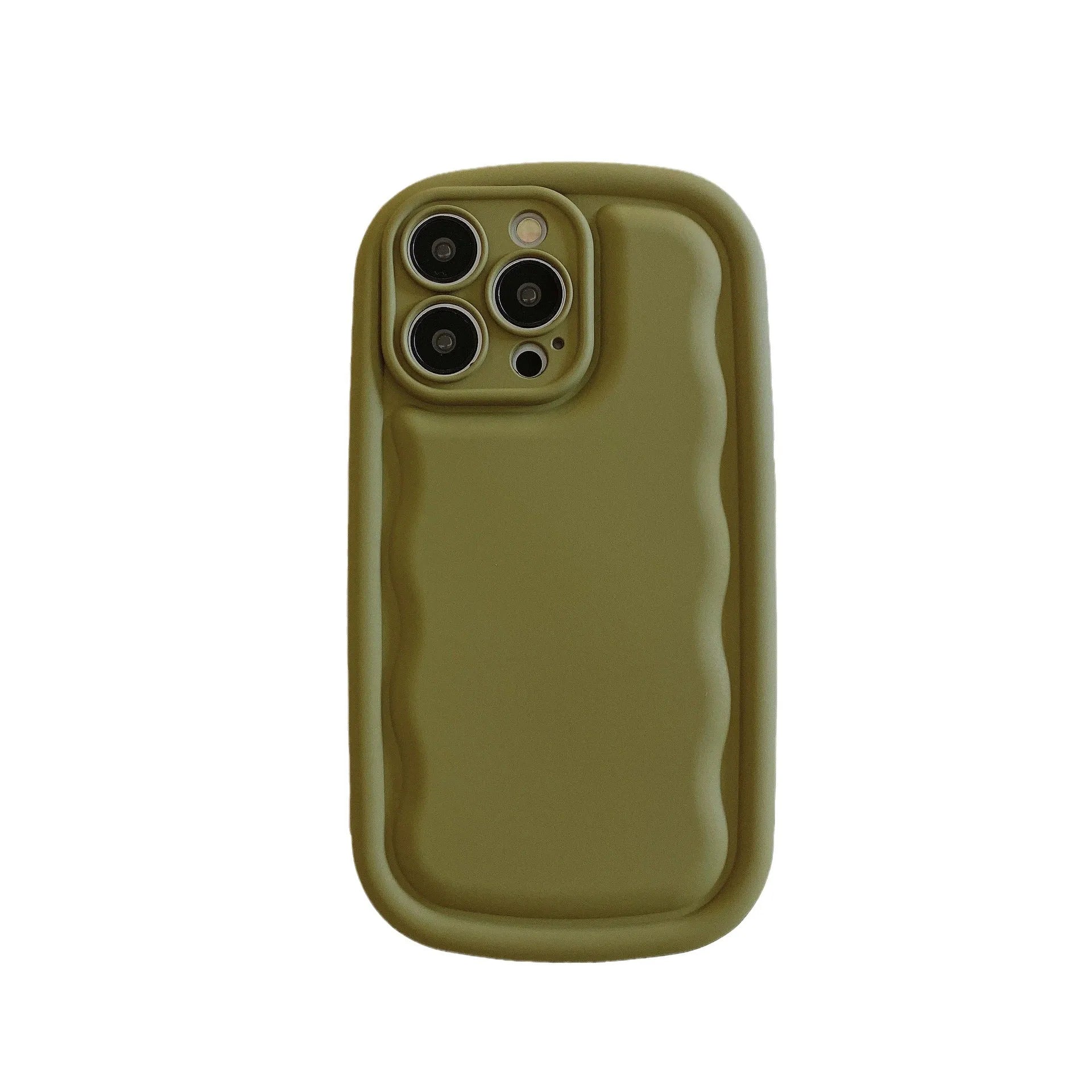 Silicone skin feel phone case in olive green for iPhone 15 Pro Max