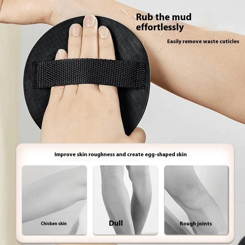 Round cake finger style bath towel in rubber material for women