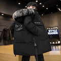Men's long thickened down jacket in black, white duck down filling, sizes M to 3XL
