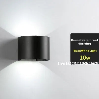Black aluminium wall lamp with LED light source in 10W or 12W power options