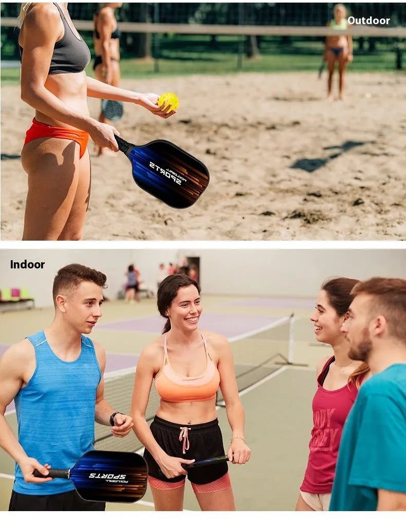 Single high density fibreglass table tennis racket for outdoor sports.