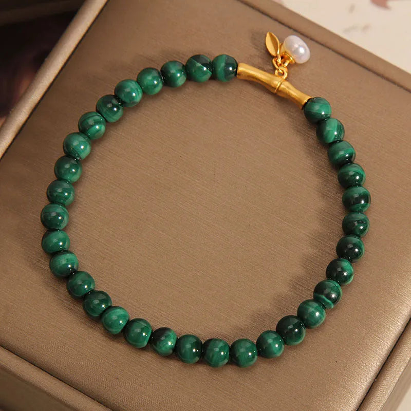 White crystal Lucky Bamboo bracelet for women, showing minimalist high-rise design.