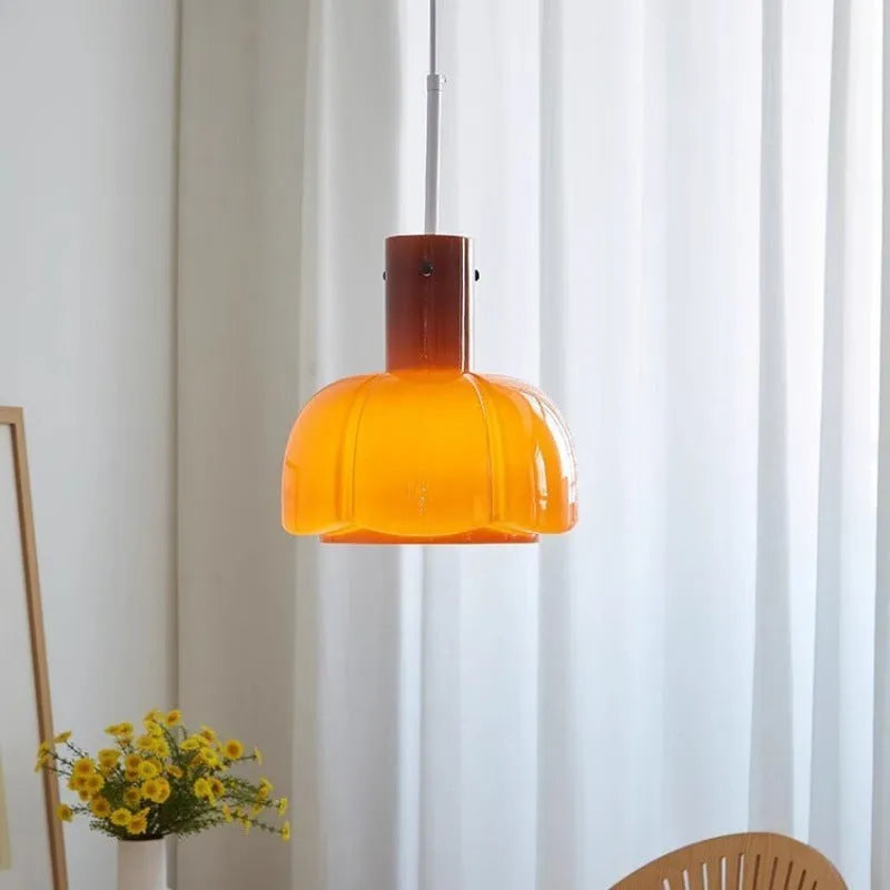 Medieval glass bud dining room chandelier in retro design with multiple light colour options