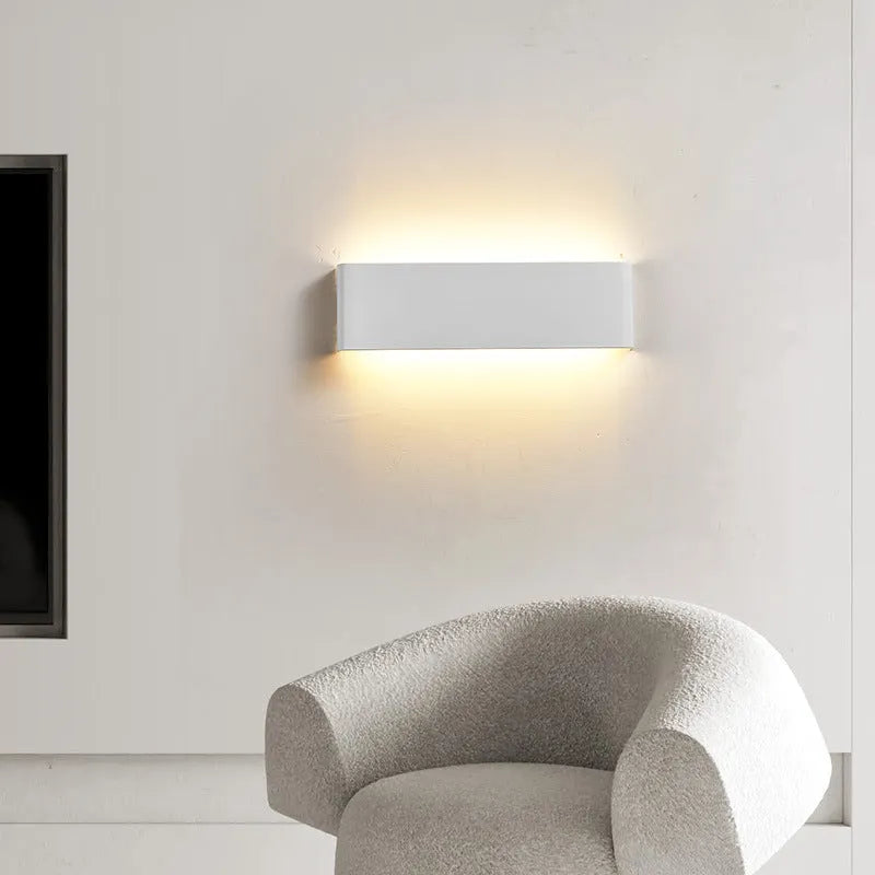 16cm Nordic modern minimalist wall lamp in champagne gold with wall switch control for bedside use