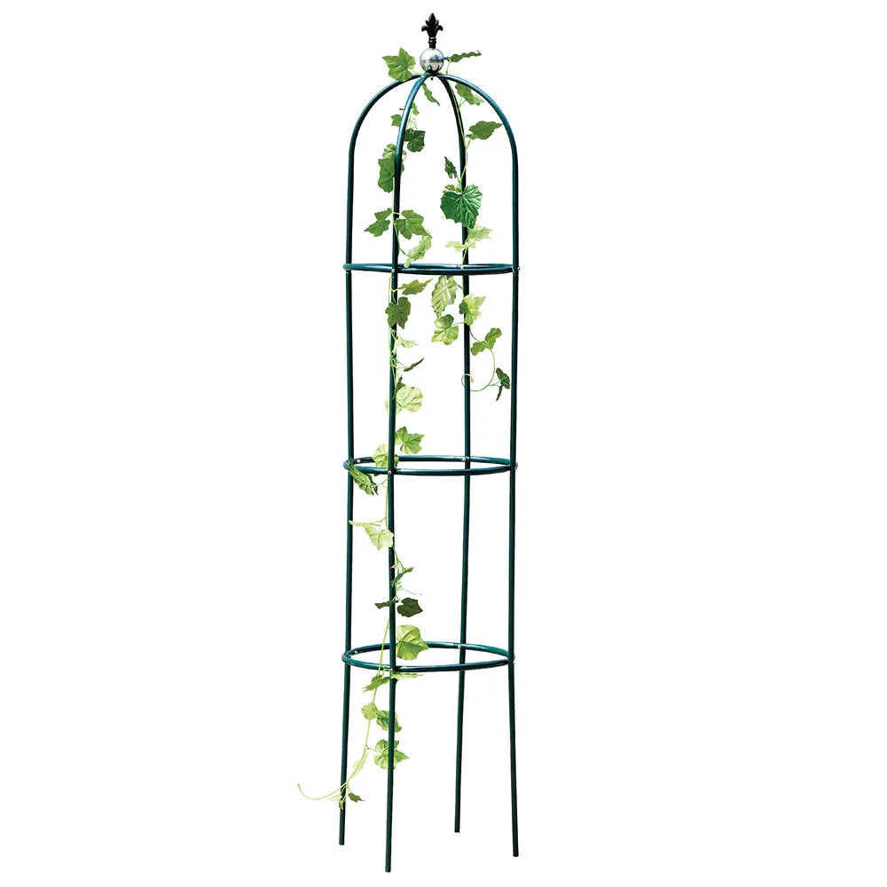 Dark green iron climbing plant trellis with 188cm height European-style lattice structure