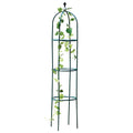 Dark green iron climbing plant trellis with 188cm height European-style lattice structure