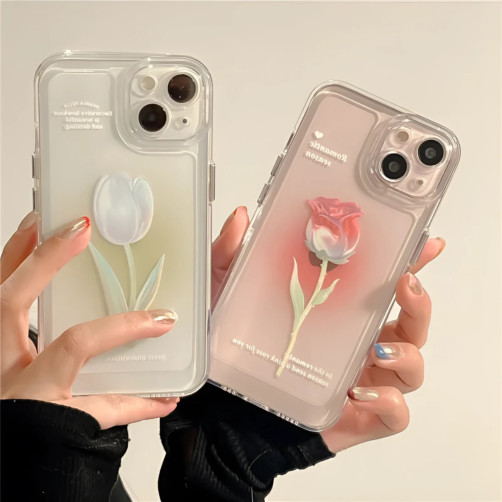 Tulip all-inclusive TPU phone case for Apple iPhone in gradient rose colour, shockproof and anti-fall design