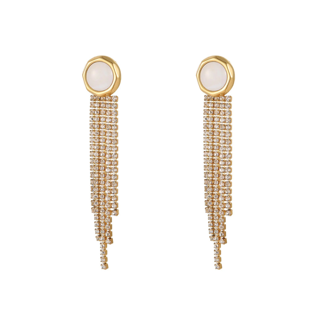 Women's stainless steel earrings with 18K electroplated gold finish showing heart and star shape designs