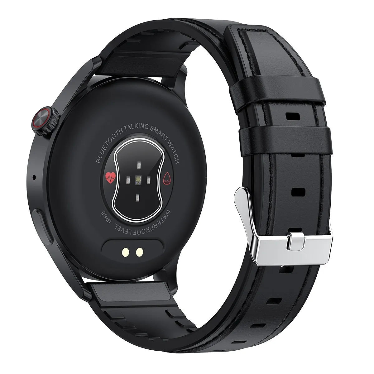 Smart watch with HD IPS screen, touch button, and multiple colour and strap options