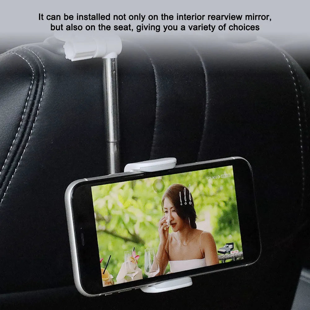 Black car windscreen phone holder with 360-degree rotating head on a suction cup mount.