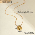 Gold geometric pendant necklace on adjustable 41-50cm chain with stainless steel construction