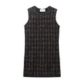 Women's slim-fit hooded knitted mini dress with pleated asymmetric skirt in mercerised cotton, picture colour