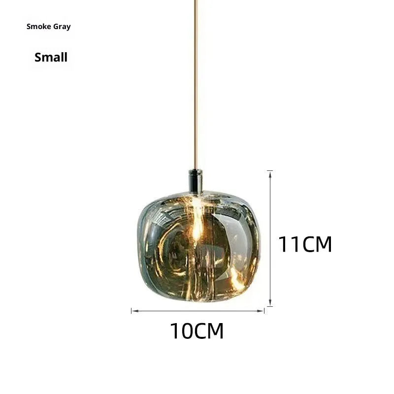 Postmodern crystal chandelier with Nordic style, available in large or small sizes and amber or smoky grey colours