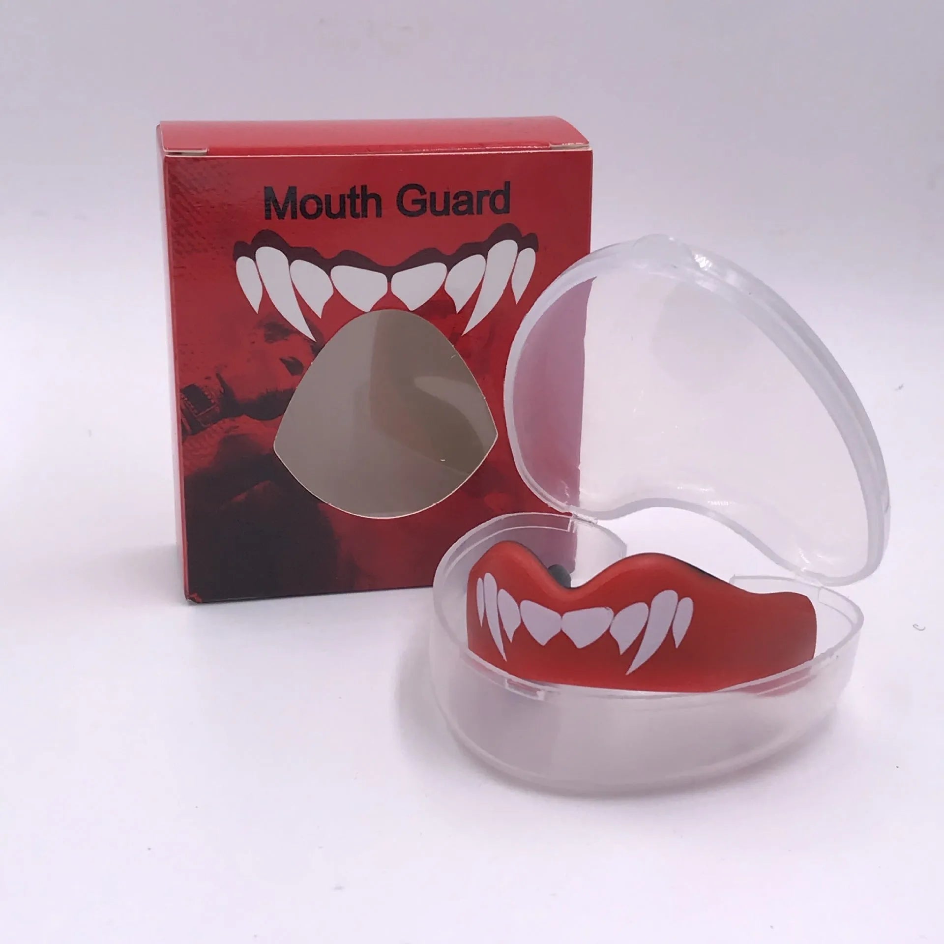 Adult boxing mouthguard with printed teeth design for martial arts training