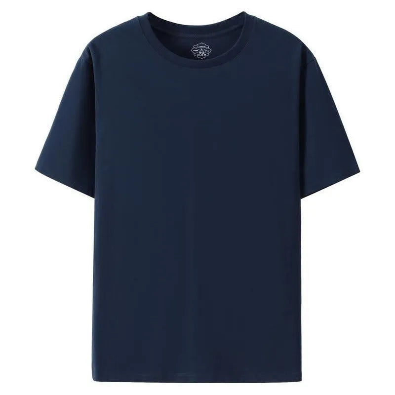Cotton slim fit t-shirt in black or white with round neck and short sleeves