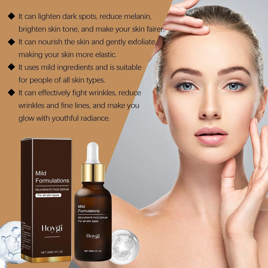30ml facial skin care essence bottle measuring 2.8 x 2.8 x 10.3 cm with hyaluronic acid and vitamin C
