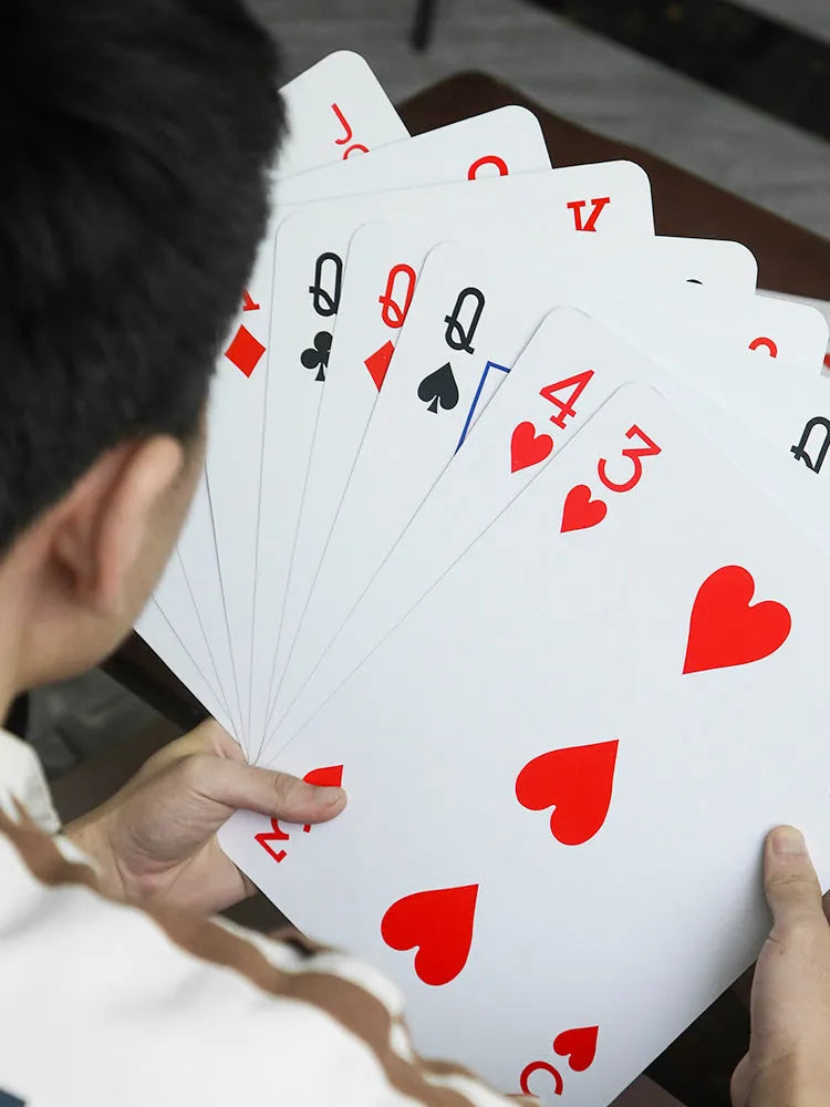 Set of large oversized playing cards for the Fighting Landlord table game.