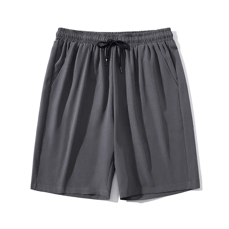 Men's ice silk nylon cropped trousers in straight-leg sports casual style