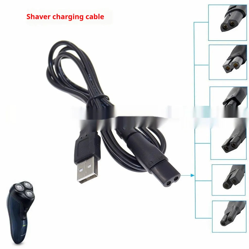 Eight-shaped two-hole USB converter adapter for audio purifier and shaver with noise reduction, multi-colour set