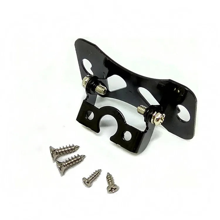 Black metal universal car camera holder with adjustable 120-degree angle bracket