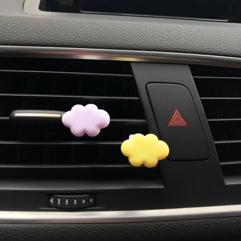 Resin cartoon car air vent fragrance clip in sky blue colour.
