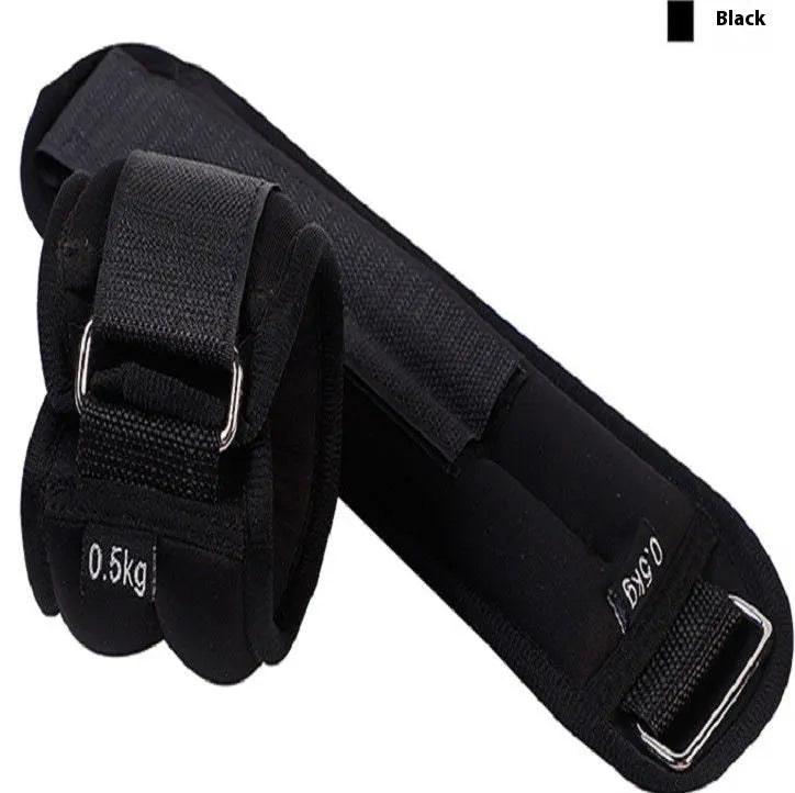 Pair of steel sand sandbag leggings in 1kg 2kg or 3kg, all black or black with blue or orange edge, for hands and legs