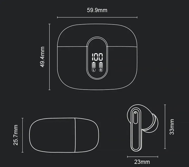 Y40 true wireless Bluetooth earphones with charging case in black, featuring ANC ENC noise cancellation and 13mm driver