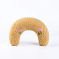 U-shaped cat pillow in white to protect cervical vertebra, made from polyester and PP cotton, size 24x20x7cm