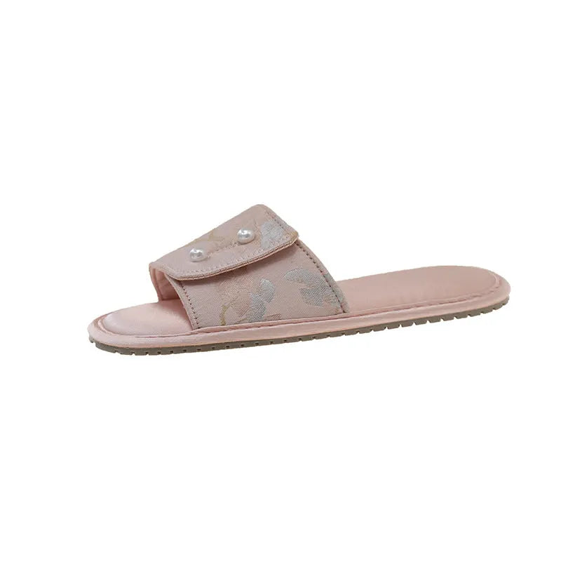 Casual blue slippers with non-slip TPR sole, soft bottom, and breathable upper for outdoor beach wear