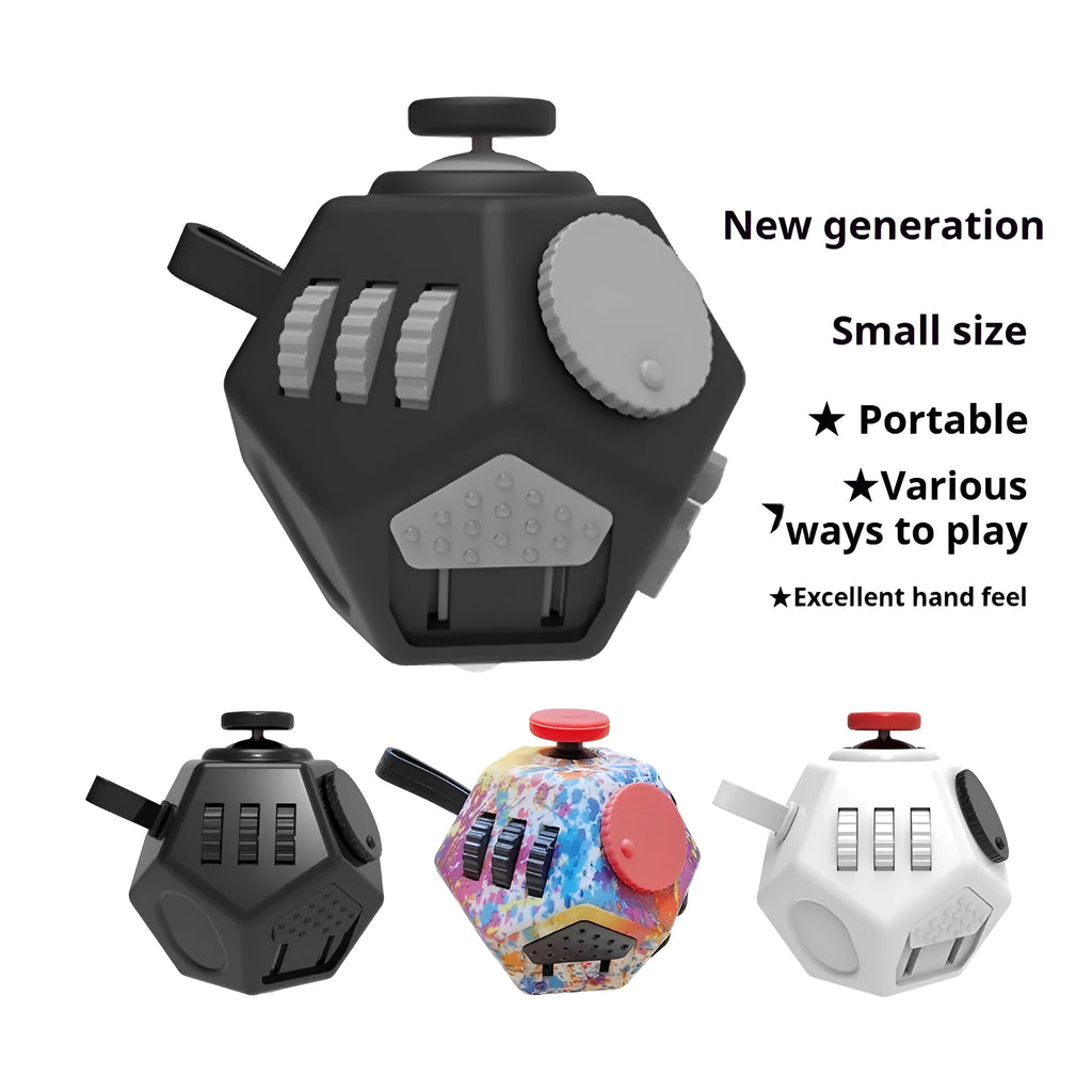 Plastic decompress squeezing toy dice in black for stress relief and focus training
