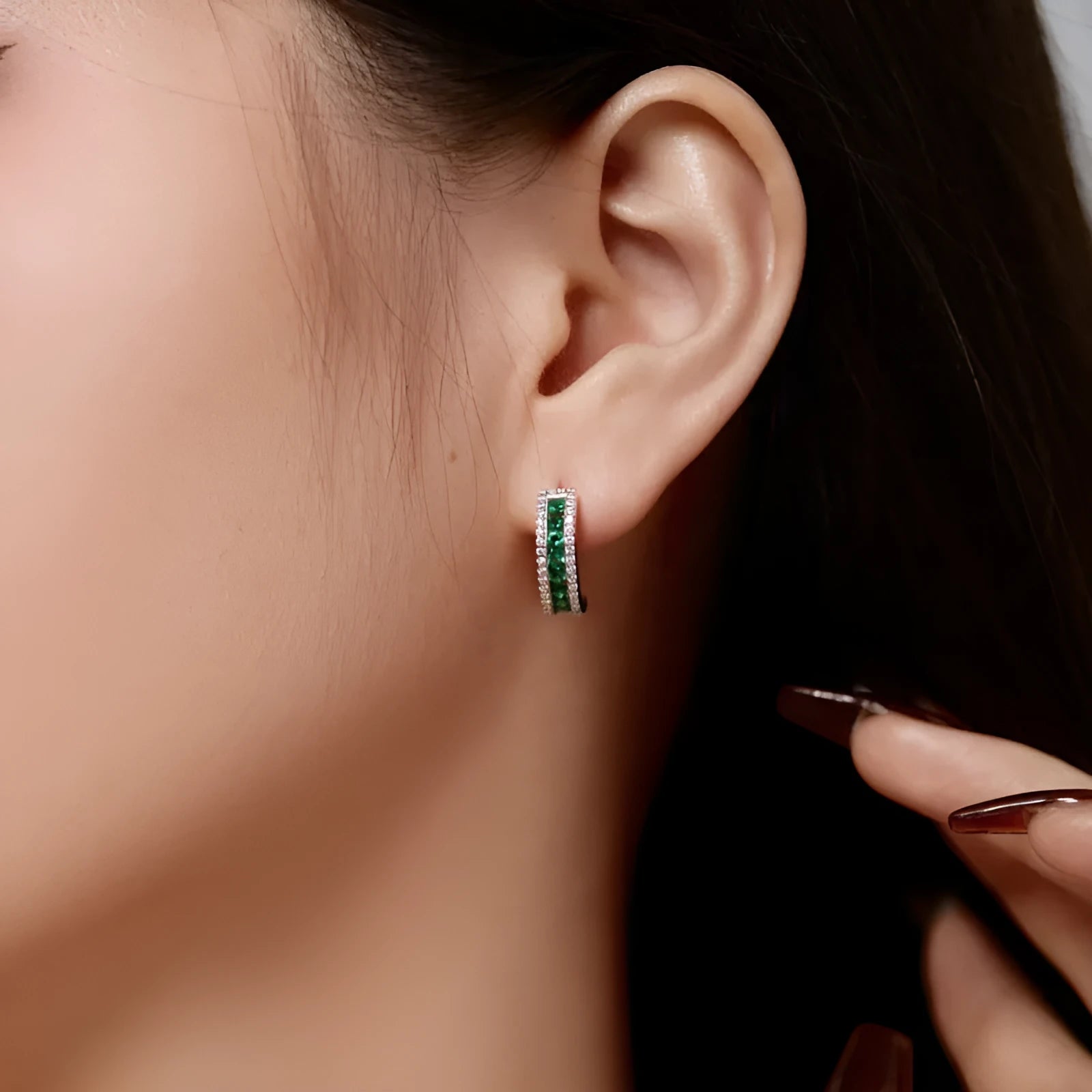S925 sterling silver geometric U-shaped stud earrings with electroplated finish, high-end light luxury for women