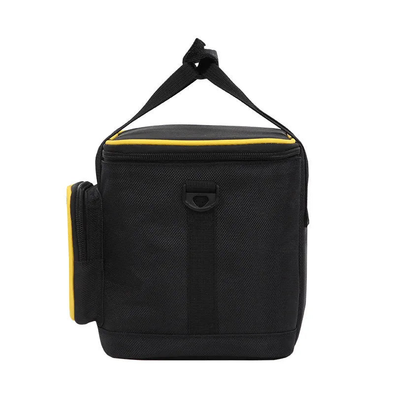 Insulated Oxford cloth crossbody lunch bag in green, 26cm x 16cm x 18.5cm, for outdoor fresh keeping