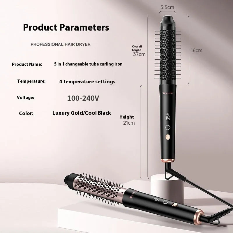 Automatic large wave hair curler with three headbands in rose gold or black colour options