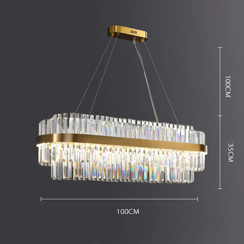 Stainless steel crystal chandelier with adjustable height for atmospheric restaurant and bedroom lighting