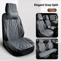 Amber Yellow artificial leather semi-surrounded five-seat car seat cover with split front row and rear bench cushion