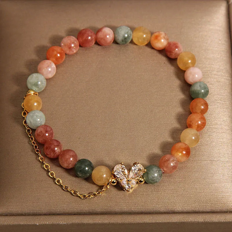 Fu Lu Shou crystal bracelet for women with V-shaped zircon detail in Ins light luxury minority style
