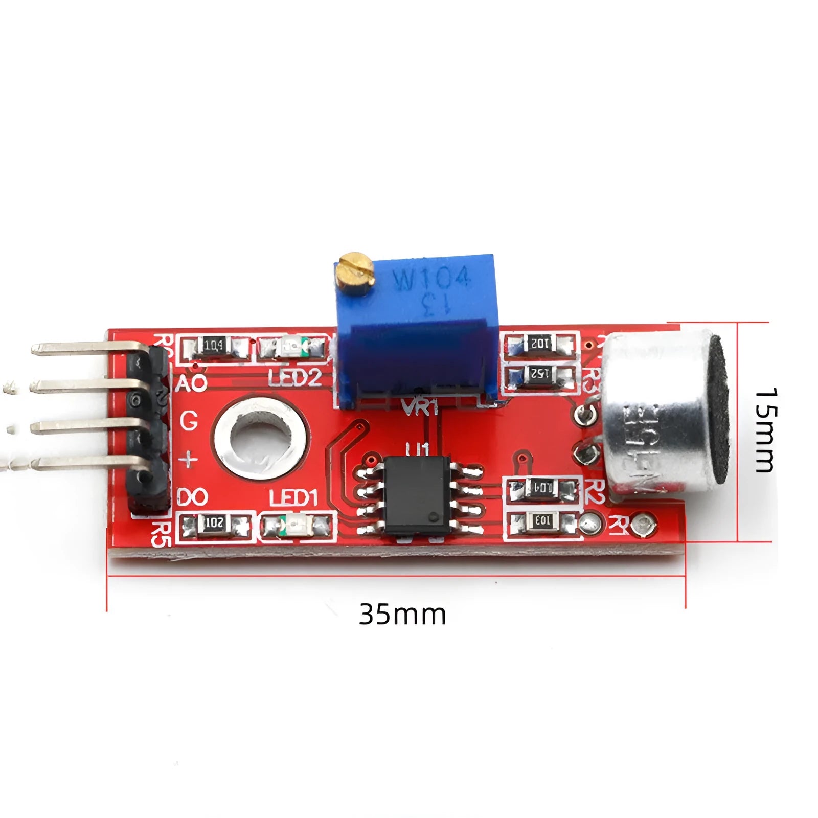 KY-037 high sensitivity microphone sensor module with 5V power supply and 3mm screw hole
